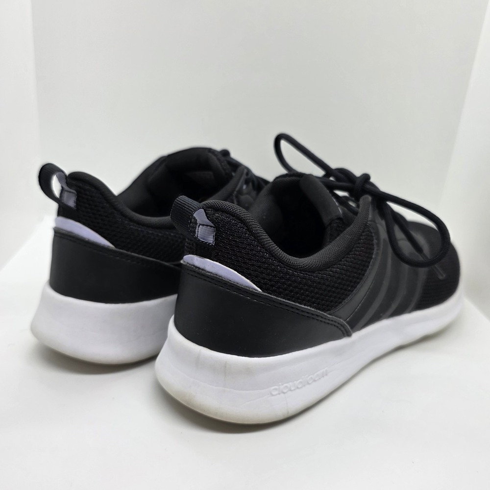 adidas QT Racer 2.0 Cloudfoam Shoes Black White Men's Size 9 H00548 - Picture 7 of 11